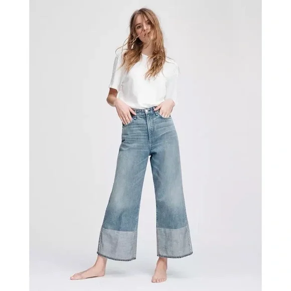 RUTH SUPER HIGH-RISE ANKLE WIDE LEG JEANS
